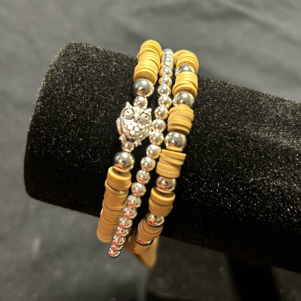 🐠 Owl clay bracelet set